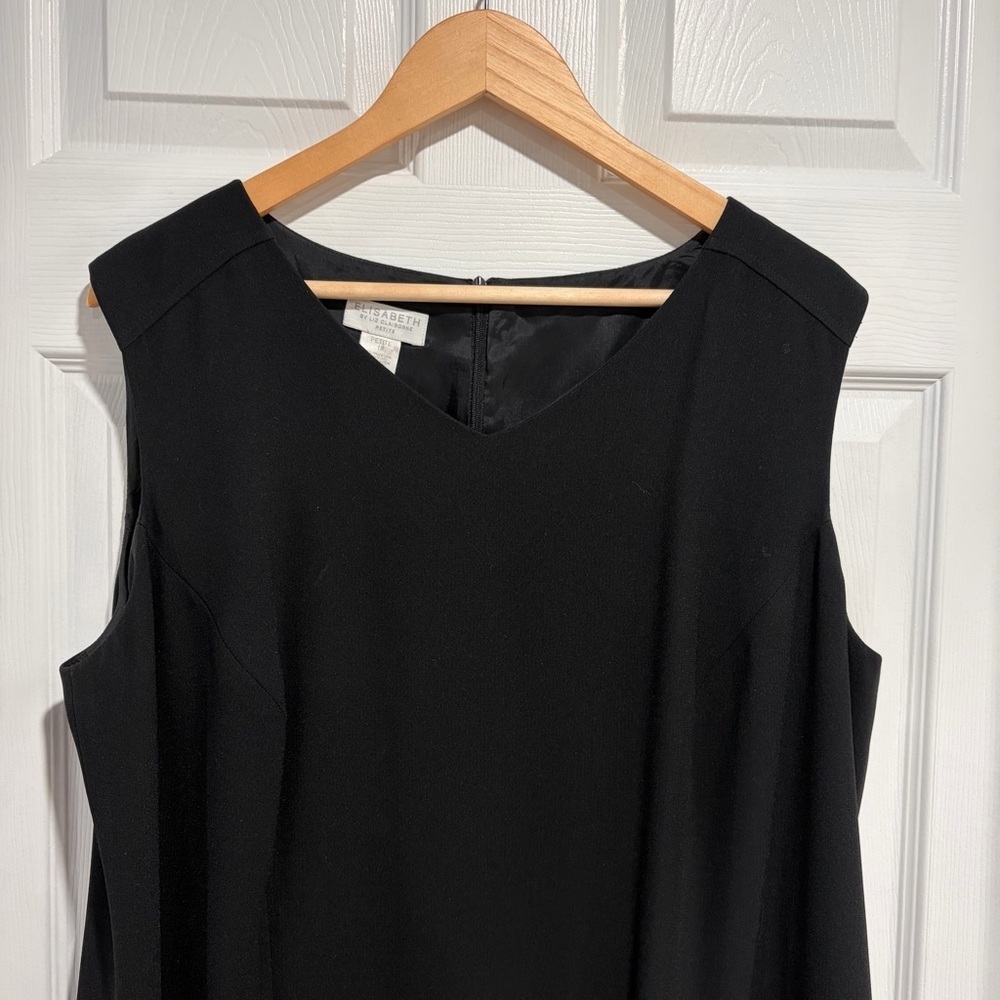 Elisabeth by Liz Claiborne Petite Black Sleeveless Sheath Dress with Lining - Picture 2 of 9